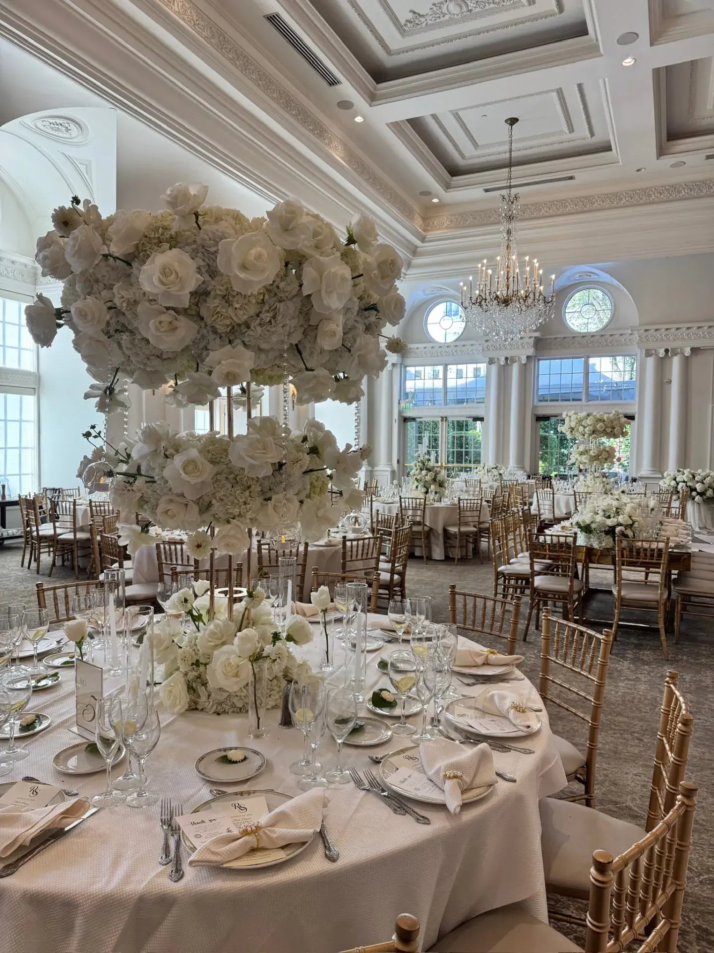 Grand Ballroom · Daytime Overview — Park Chateau Estate & Garden · East Brunswick, NJ, by Let's Bloom Florist