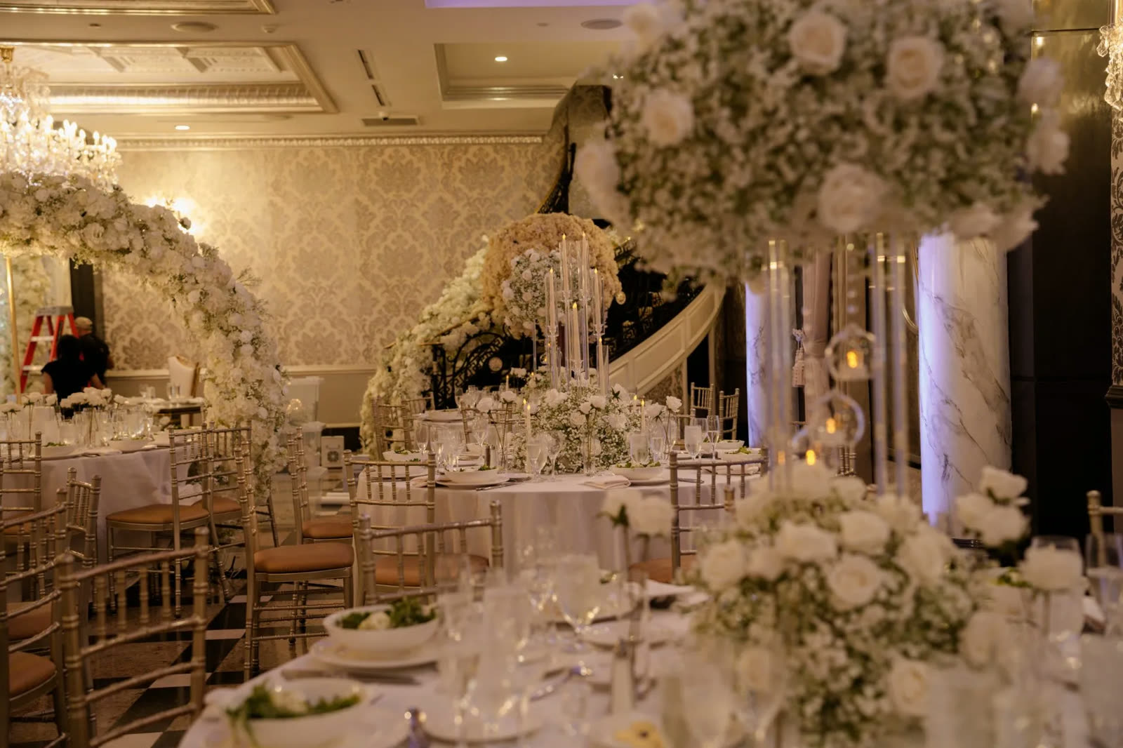 Grand Ballroom · Full Setup — The Venetian · Garfield, NJ, by Let's Bloom Florist