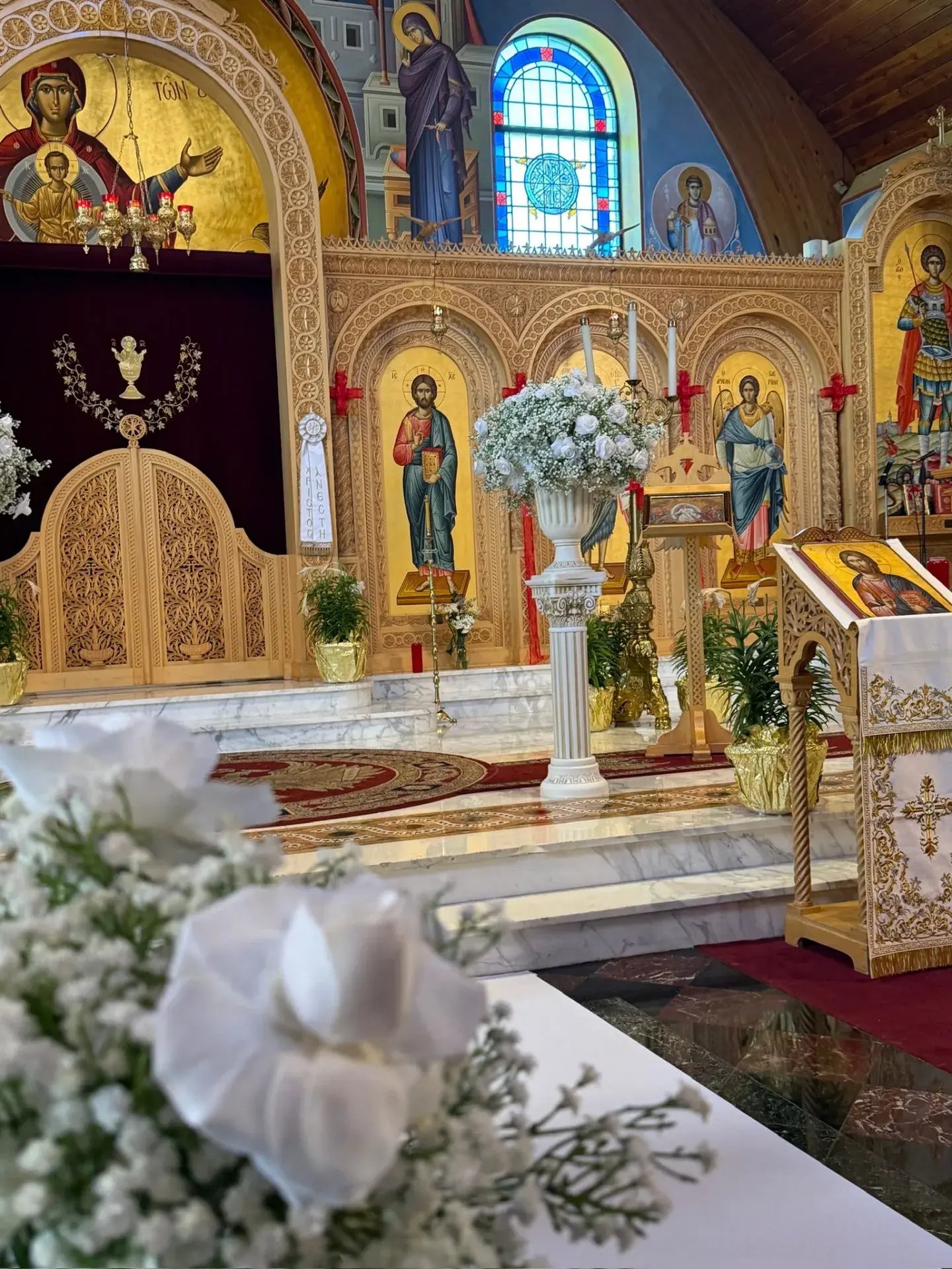 Ceremony · Altar Floral Arrangement — The Venetian · Garfield, NJ, by Let's Bloom Florist