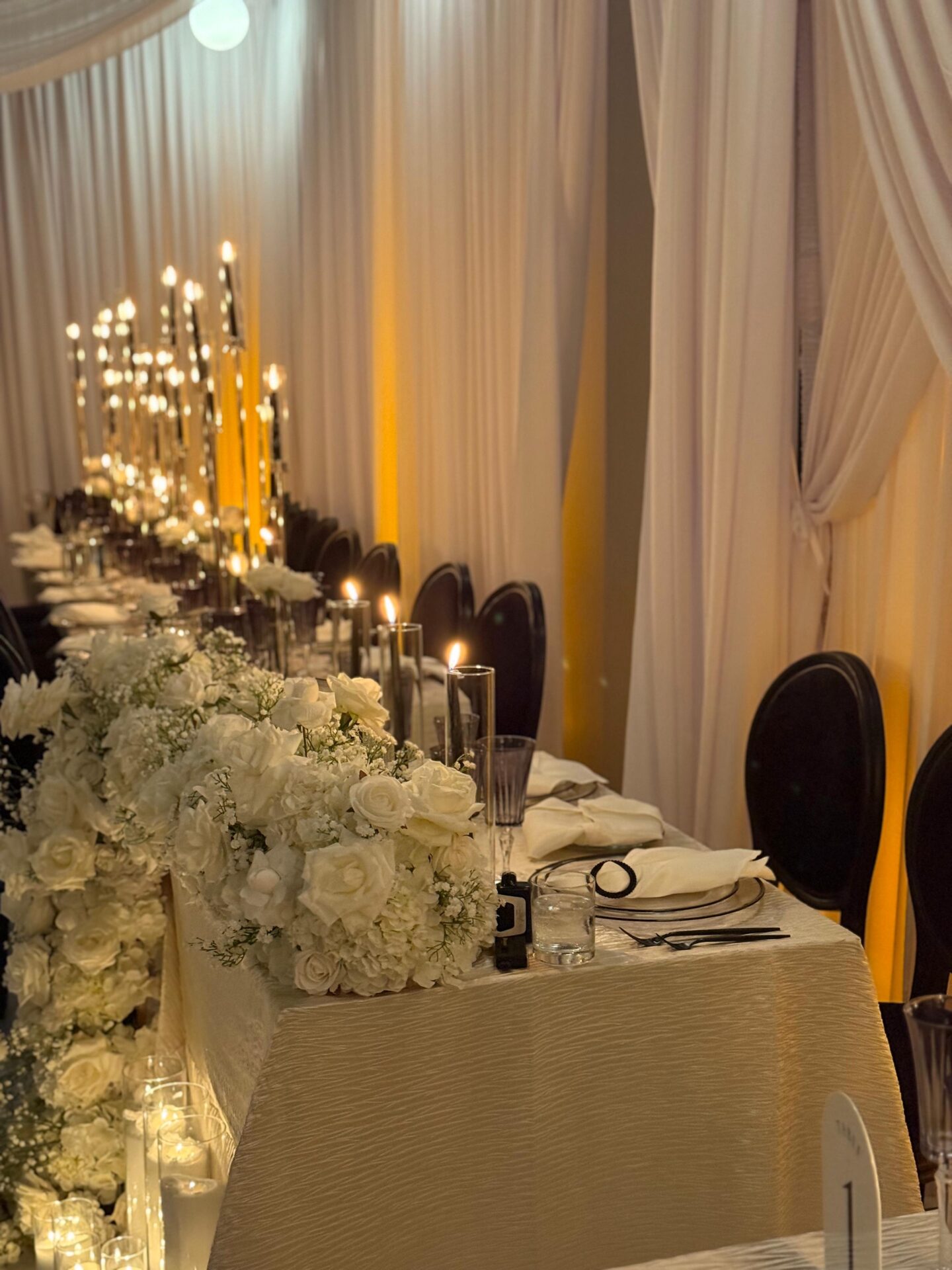 Sweetheart table floral runner